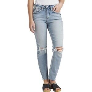 Silver Jeans Beau Boyfriend Women's Size 18/L28 High Rise Slim Leg Stretch Jeans